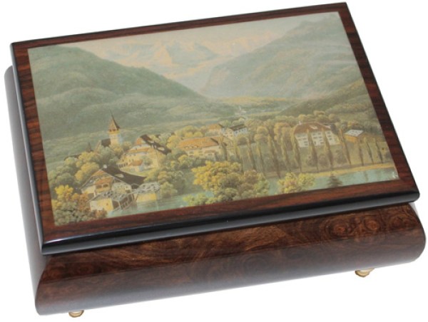 Inlaid Stichkarte Interlaken, Anno 1850